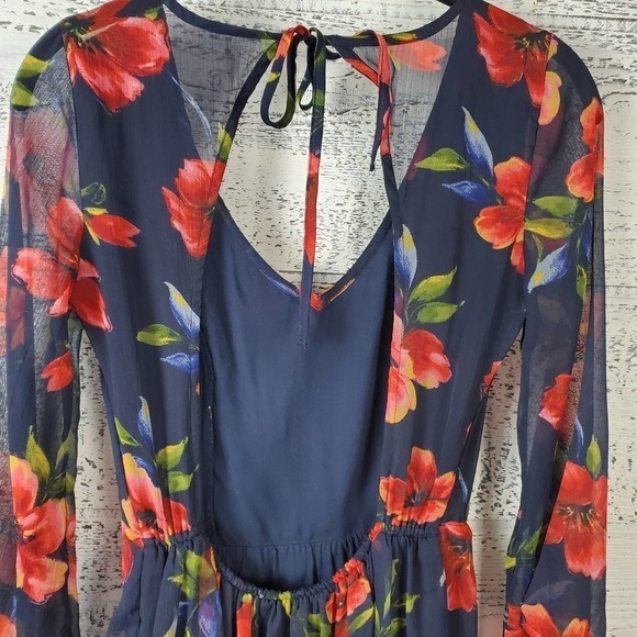 Hollister Floral Mini Cut Out Back Cocktail Evening Dress Size Small - Picture 6 of 9